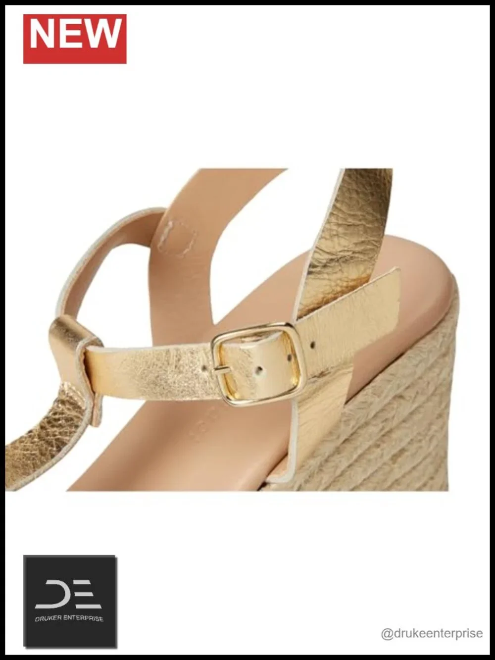 Leather Espadrille Wedge Sandal Slingback Jute Heel